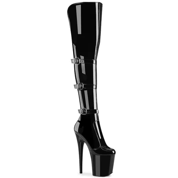 Pleaser FLAMINGO-3018 Damen Stiefel Schwarz