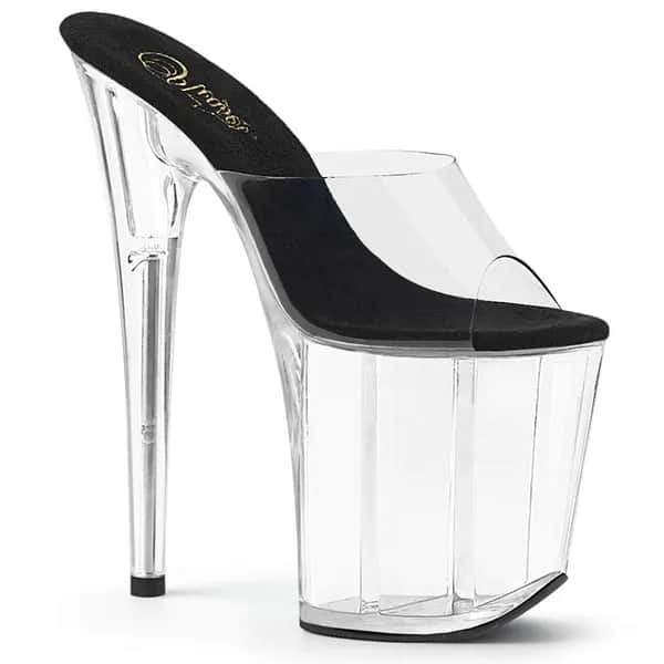Pleaser FLAMINGO-801 Damen Slipper Schwarz Transparent  EU 39