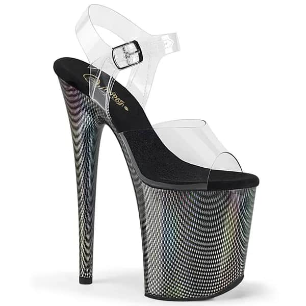 Pleaser FLAMINGO-808HCP Damen Sandale Transparent  EU 39