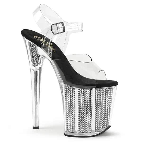Pleaser FLAMINGO-808SRS Damen Sandale Transparent  EU 39