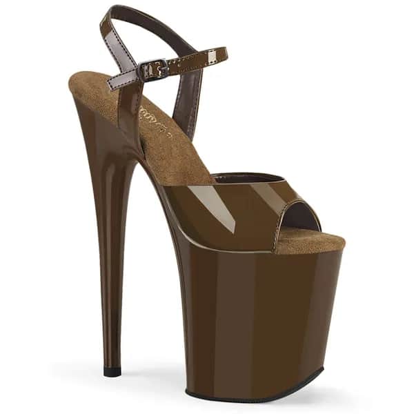 Pleaser FLAMINGO-809 Damen Sandale Dunkelbraun  EU 39
