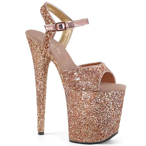 Pleaser FLAMINGO-810LG Damen Sandale Roségold  EU 37