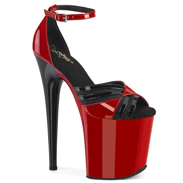 Pleaser FLAMINGO-884 Damen Sandale Rot Schwarz EU 36