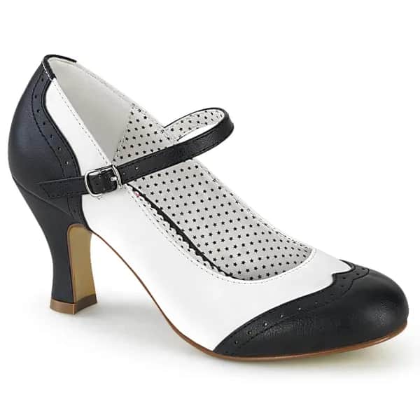 Pin Up Couture FLAPPER-25 Damen Pumps Schwarz Weiß EU 38