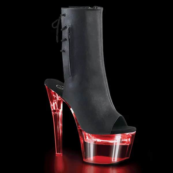 Pleaser FLASHDANCE-1018-7 Damen Stiefelette Schwarz Matt EU 38