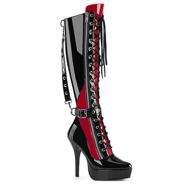 Devious INDULGE-2028 Damen Stiefel Schwarz Rot EU 40