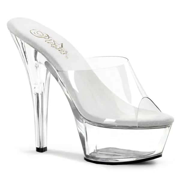 Pleaser KISS-201 Damen Sandale Transparent EU 42