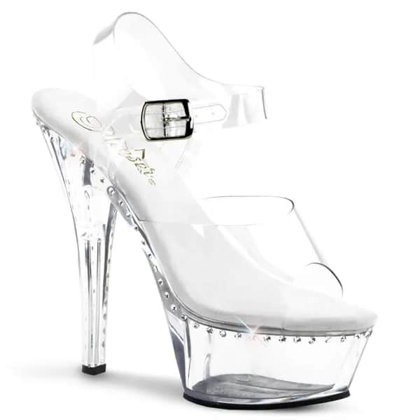 Pleaser KISS-208LS Damen Sandale Transparent  EU 39