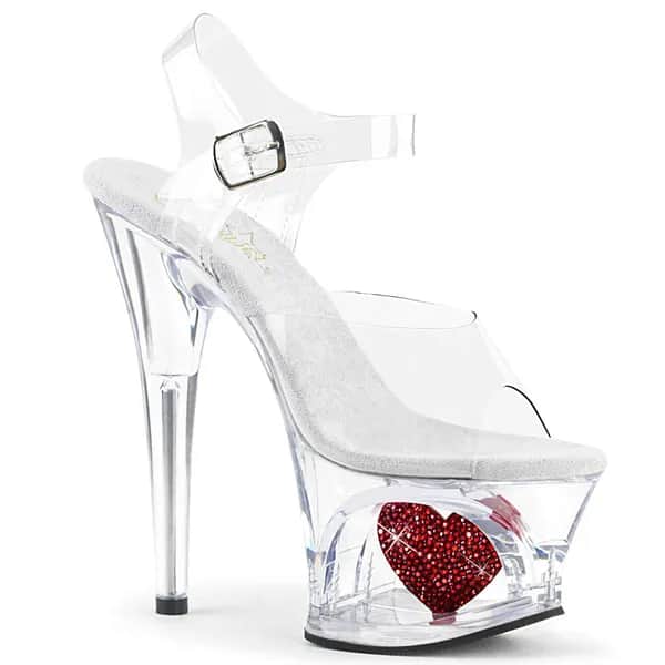 Pleaser MOON-708HRS Damen Sandale Transparent EU 37