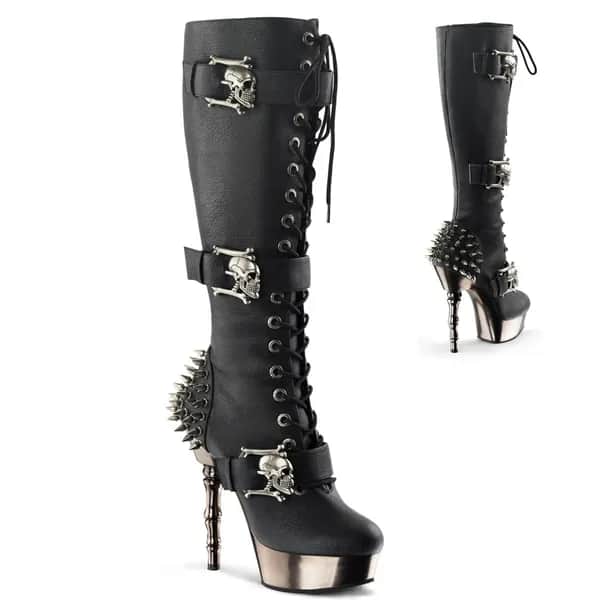 DemoniaCult MUERTO-2028 Damen Stiefel Schwarz  EU 43