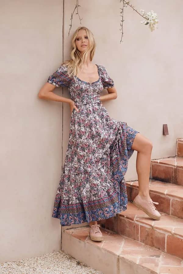 JAASE Clemence Moyo Maxi Kleid Blau – Elegantes Sommerkleid für Damen