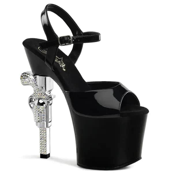 Pleaser REVOLVER-709 Damen Sandale Schwarz  EU 41