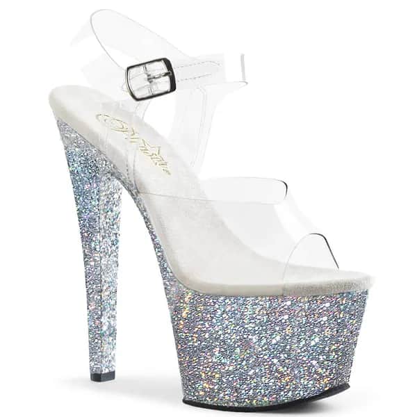 Pleaser SKY-308LG Damen Sandale Transparent  EU 38