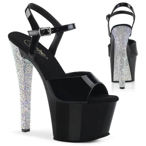 Pleaser SKY-309CHRS Damen Sandale Schwarz  EU 35