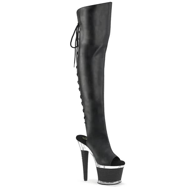 Pleaser SPECTATOR-3019 Damen Stiefel Schwarz Matt EU 36