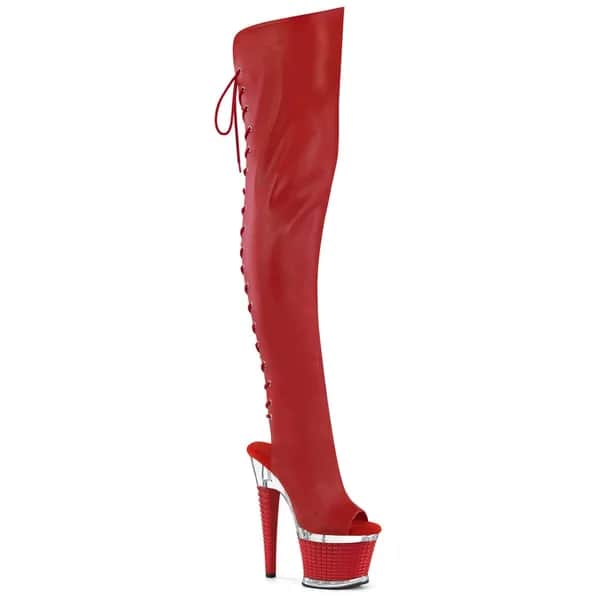Pleaser SPECTATOR-3030 Damen Stiefel Rot  EU 36
