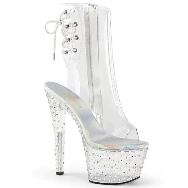 Pleaser STARDANCE-1018C-7 Damen Stiefelette Transparent  EU 35