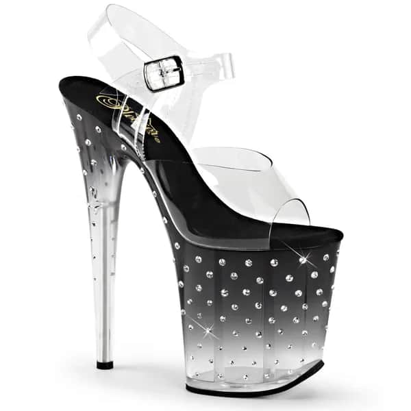 Pleaser STARDUST-808T Damen Sandale Transparent  EU 36