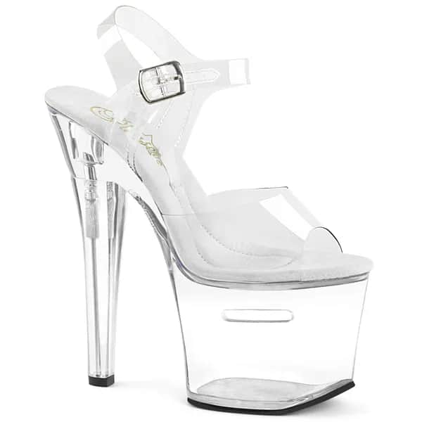 Pleaser TIPJAR-708RAD Damen Sandale Transparent  EU 39
