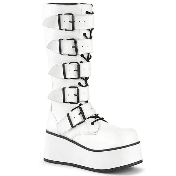 DemoniaCult TRASHVILLE-518 Unisex Stiefel Weiß  EU 40