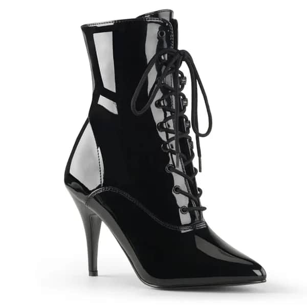 Pleaser VANITY-1020 Damen Stiefelette Schwarz Lack EU 43