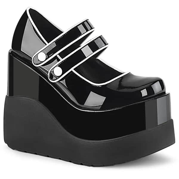 DemoniaCult VOID-37 Damen Sandale Schwarz Lack EU 38