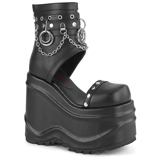 DemoniaCult WAVE-22 Damen Sandale Schwarz  EU 40