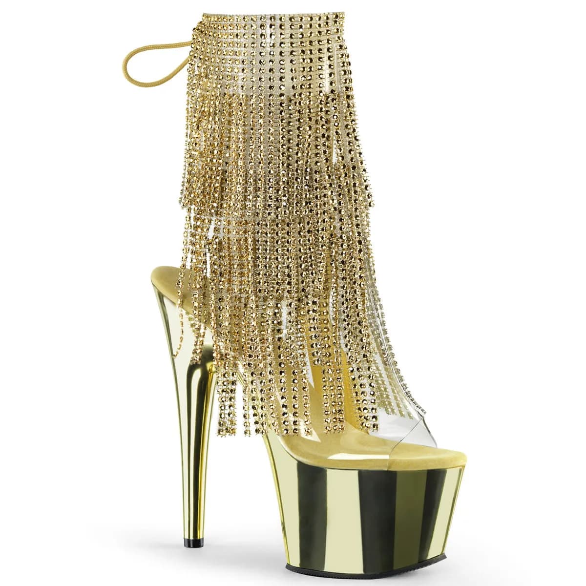 Pleaser ADORE-1017RSF Damen Stiefelette Transparent Gold EU 35