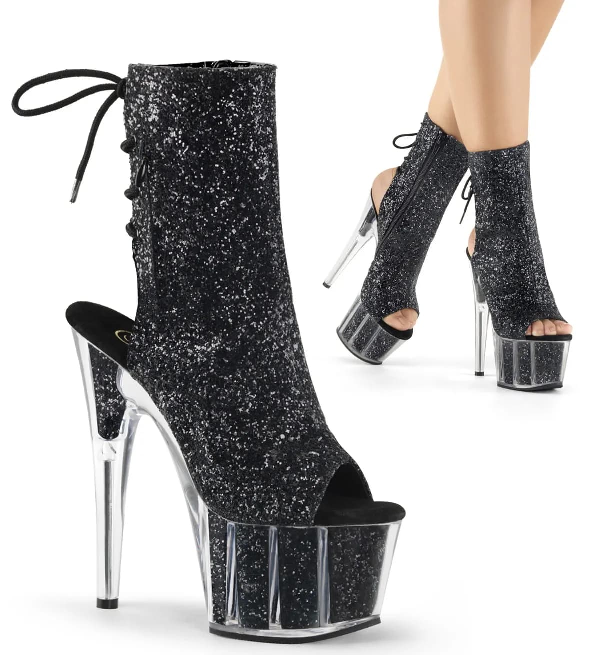 Pleaser ADORE-1018G Damen Stiefelette Schwarz  EU 36