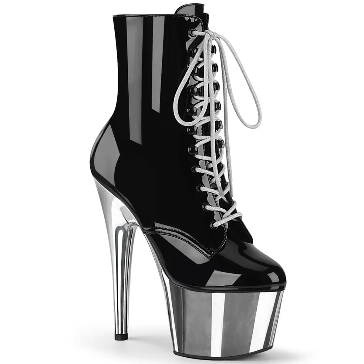 Pleaser ADORE-1020 Damen Stiefelette Schwarz Silber EU 39