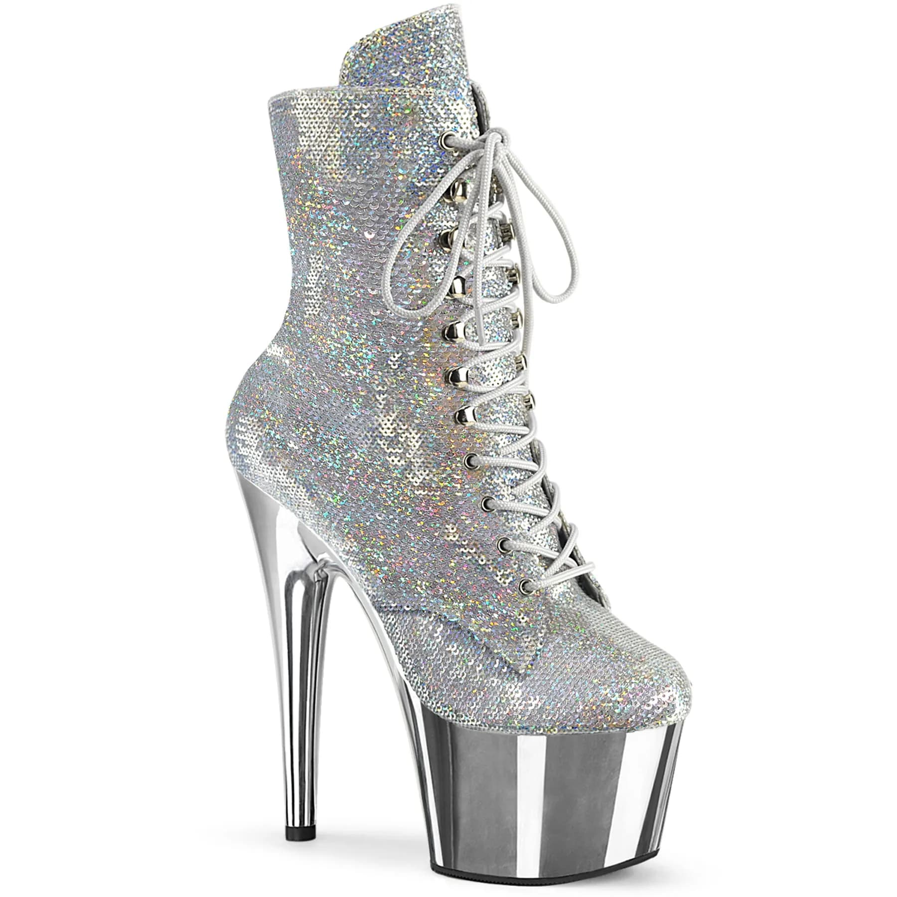Pleaser ADORE-1020SQ-02 Damen Stiefelette Silber  EU 41