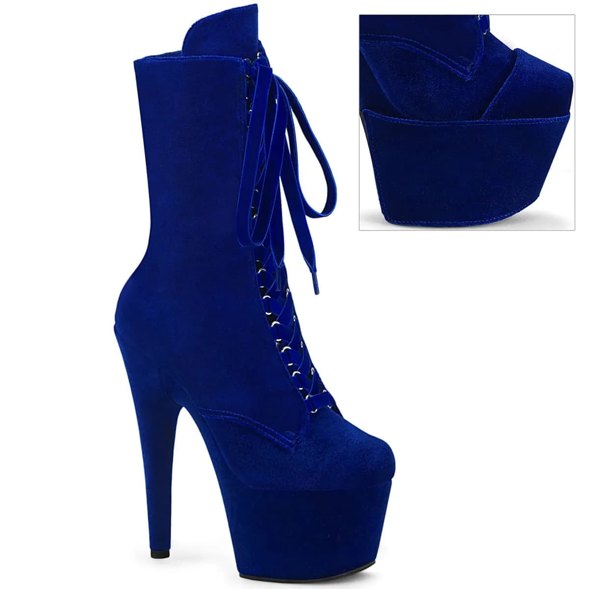 Pleaser ADORE-1045VEL Damen Stiefelette Dunkelblau  EU 35