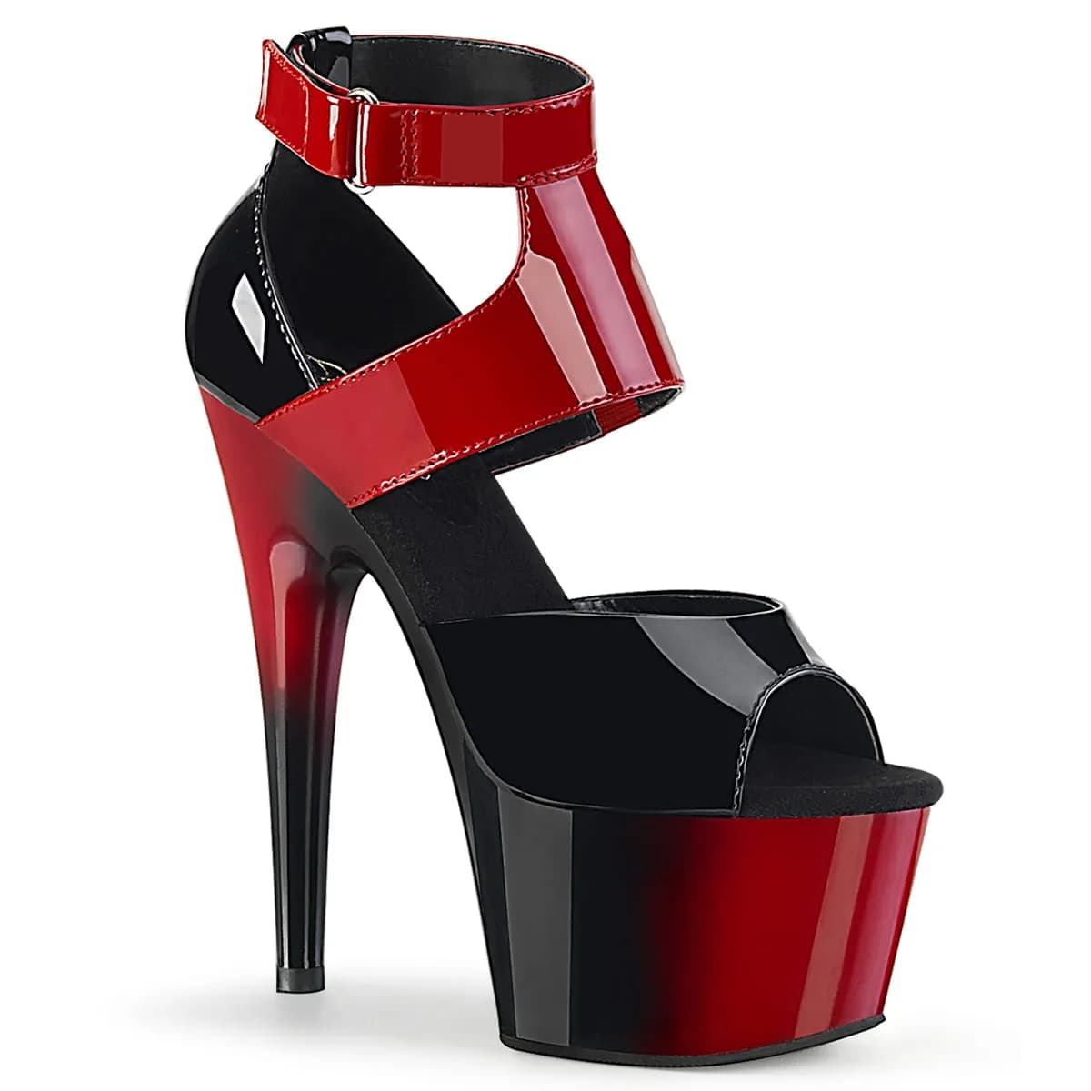 Pleaser ADORE-700-16 Damen Sandale Schwarz Rot EU 41