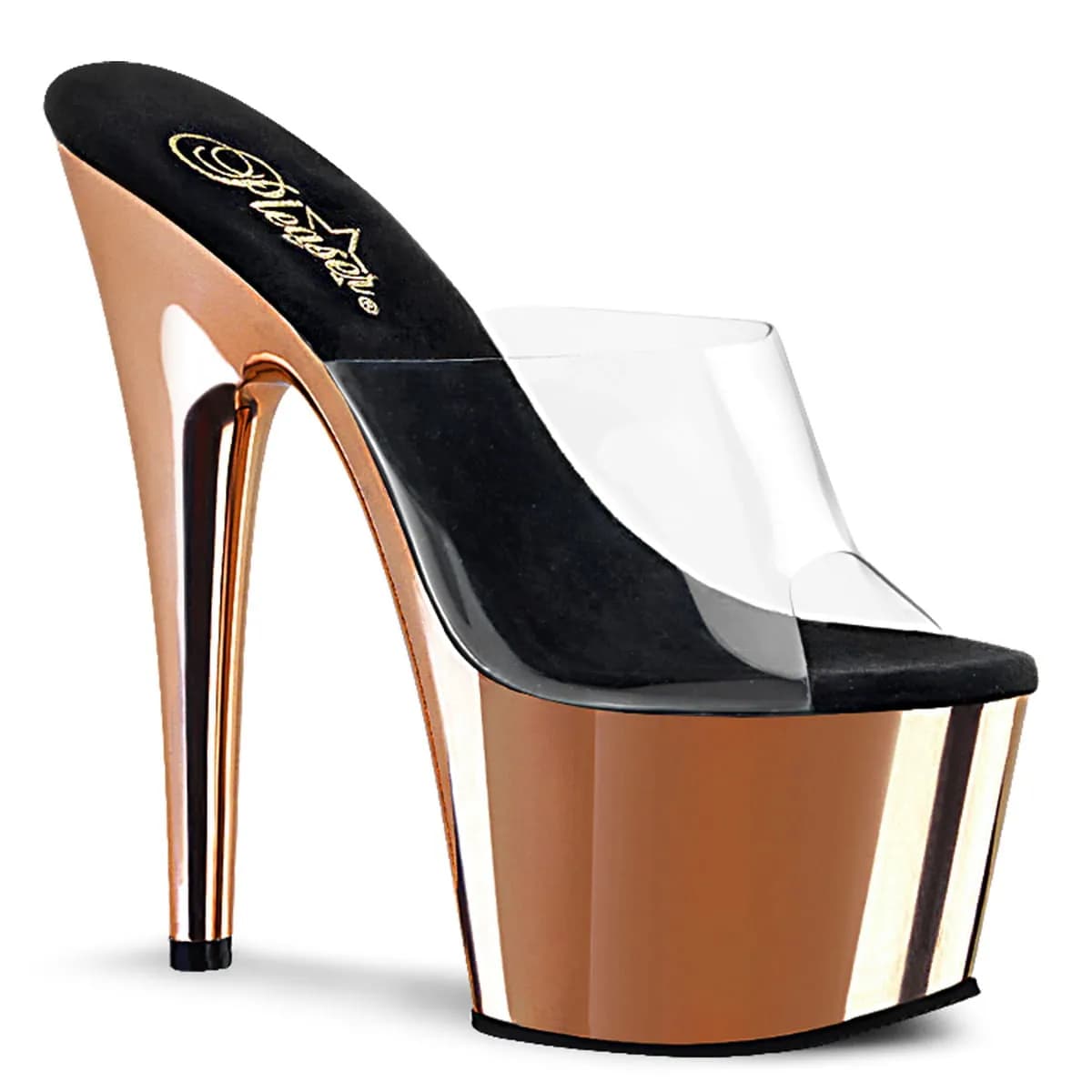 Pleaser ADORE-701 Damen Slipper Transparent Roségold EU 41