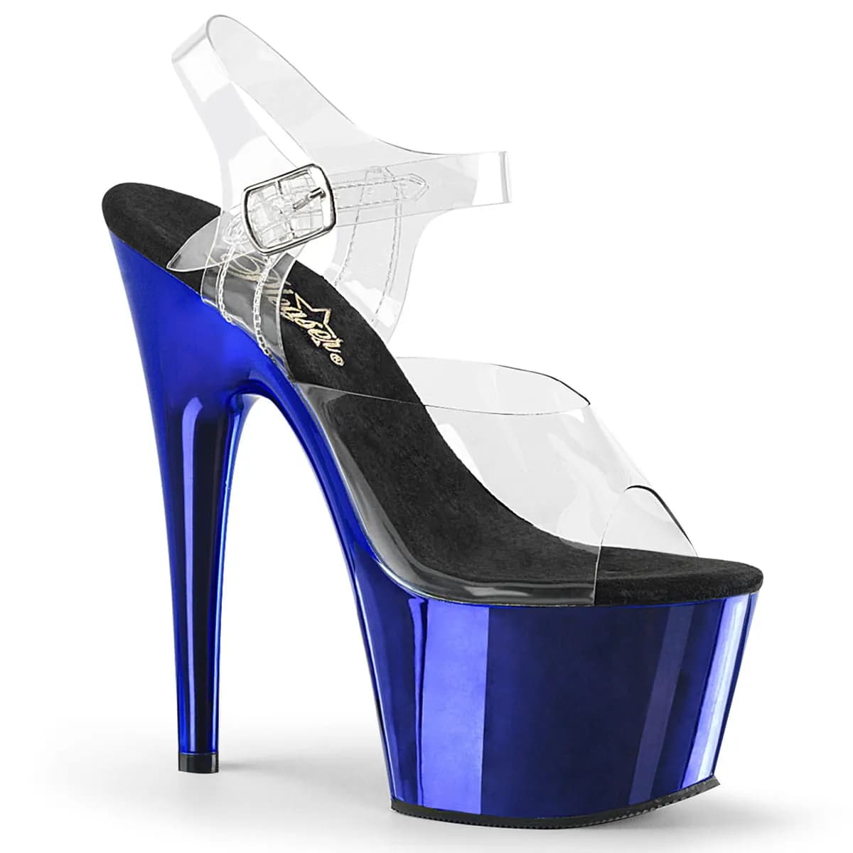 Pleaser ADORE-708 Damen Sandale Transparent Blau EU 36
