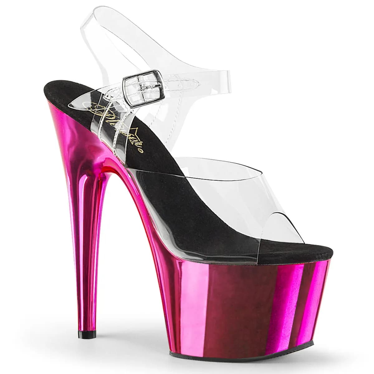 Pleaser ADORE-708 Damen Sandale Transparent Pink EU 35