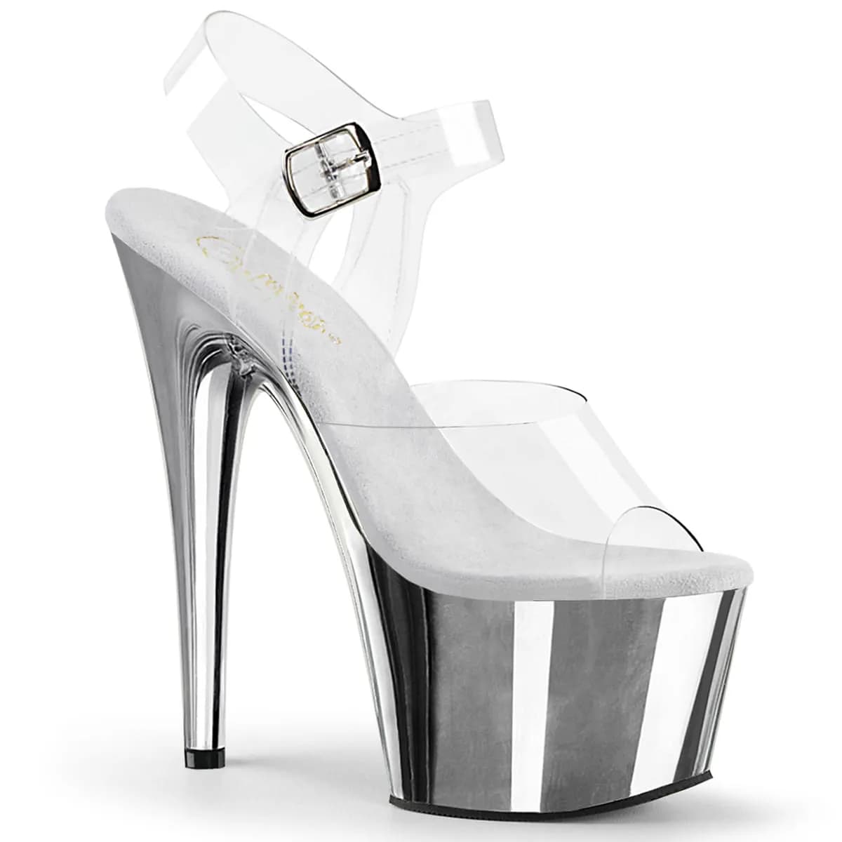 Pleaser ADORE-708 Damen Sandale Transparent Cchrom EU 37