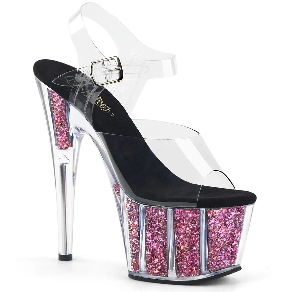 Pleaser ADORE-708CG Damen Sandale Transparent Pink EU 36
