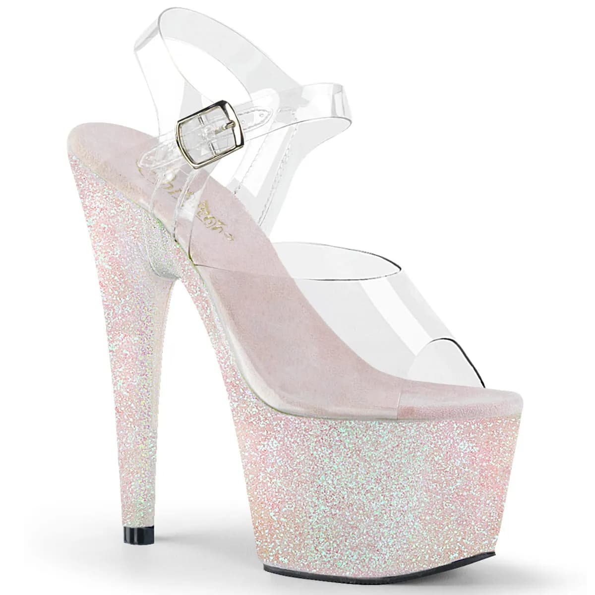 Pleaser ADORE-708HMG Damen Sandale Transparent Weiß EU 39