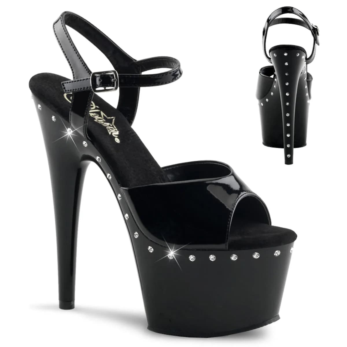 Pleaser ADORE-709LS Damen Sandale Schwarz  EU 36