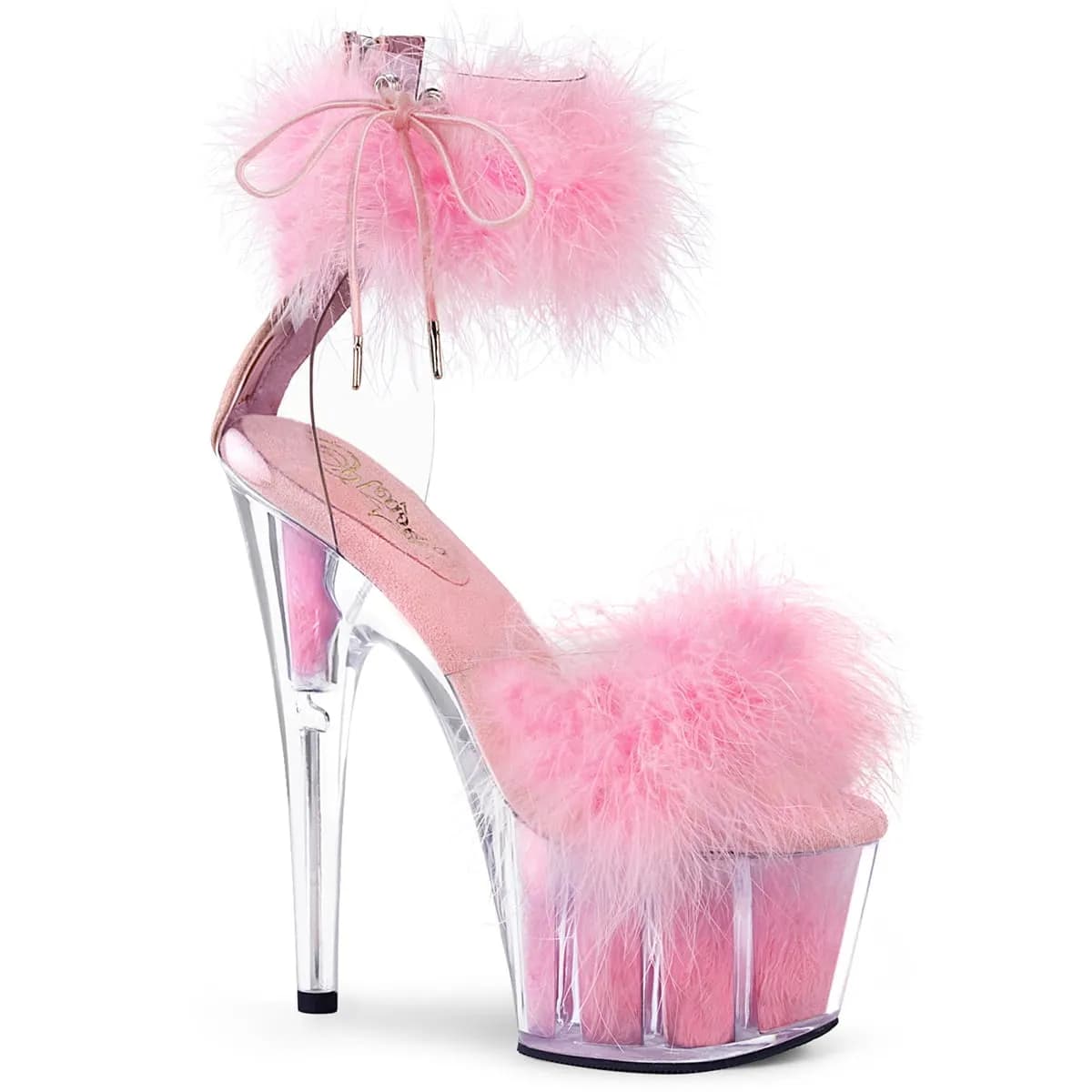 Pleaser ADORE-724F Damen Sandale Transparent Rosa EU 40