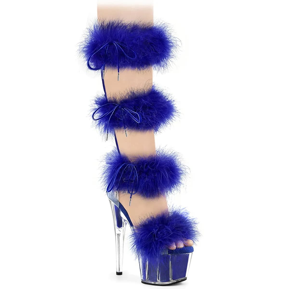 Pleaser ADORE-728F Damen Sandale Transparent Blau EU 38