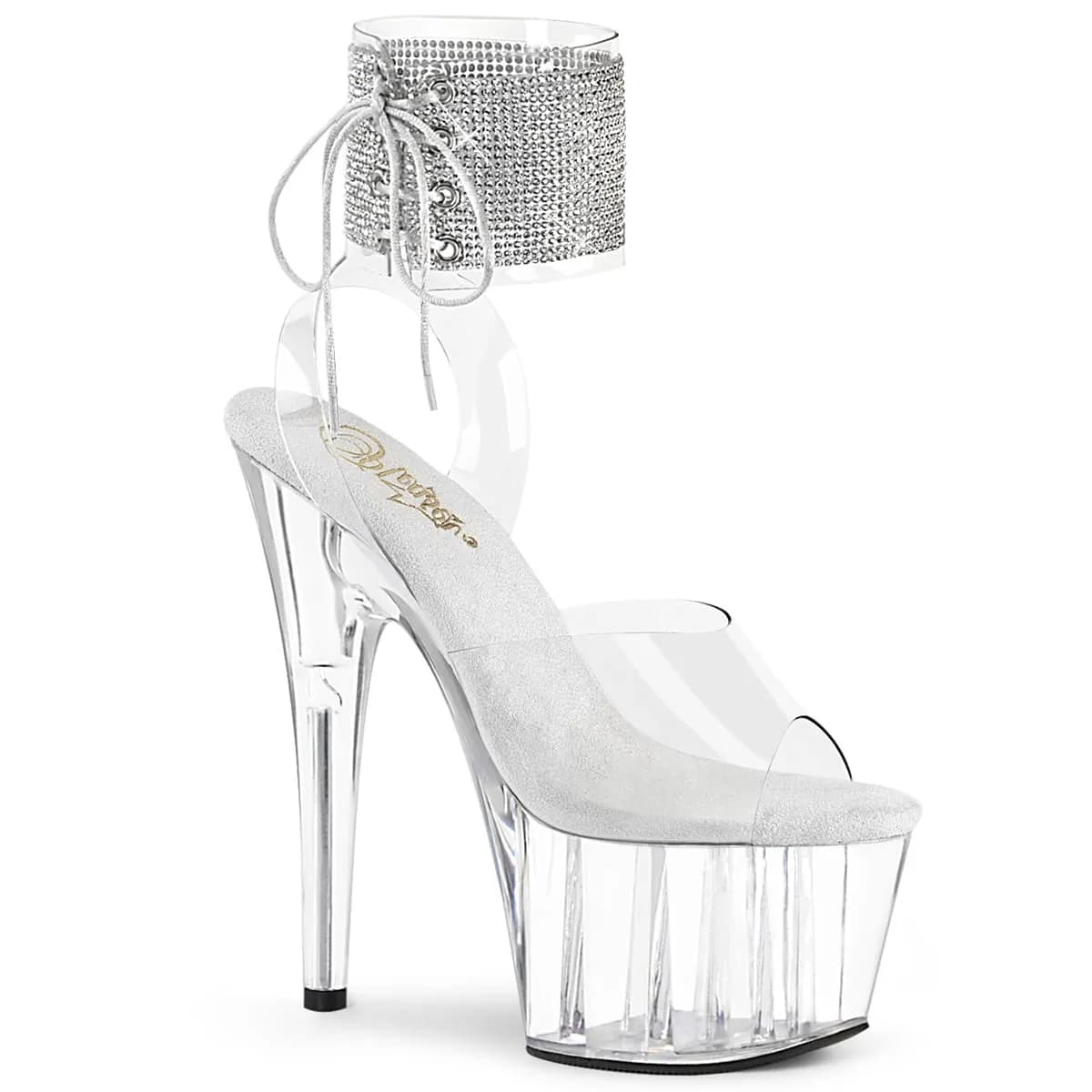 Pleaser ADORE-791-2RS Damen Sandale Transparent EU 42