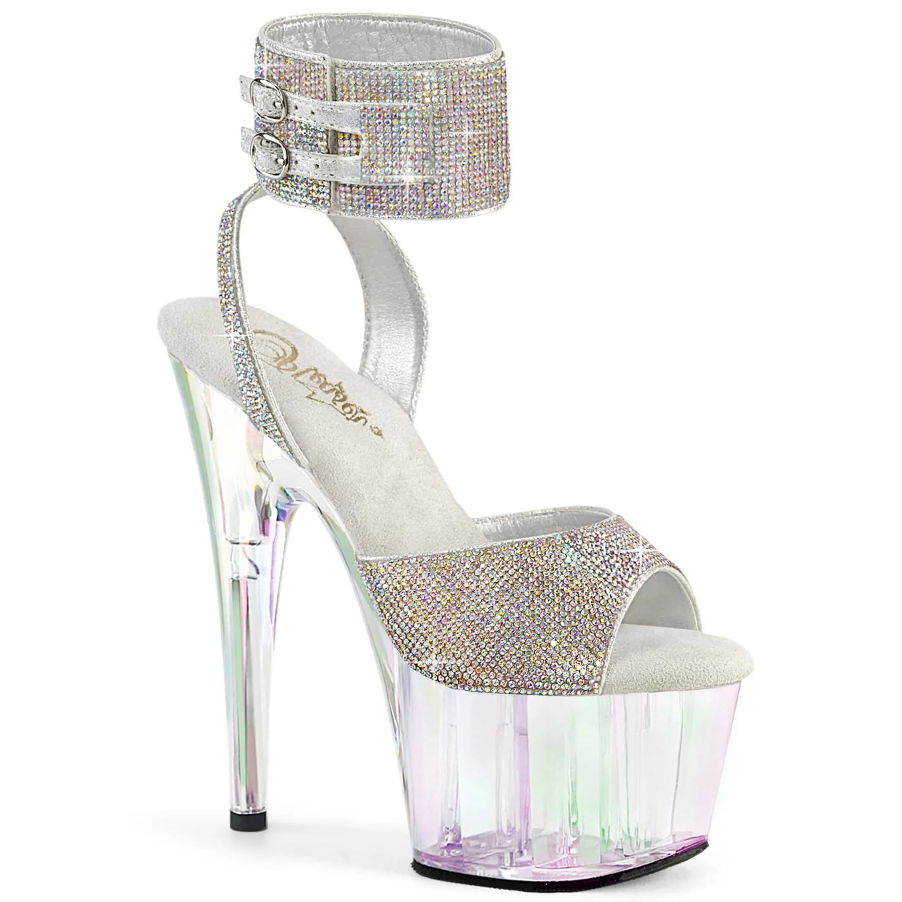Pleaser ADORE-791HTRS Damen Sandale Silber  EU 37