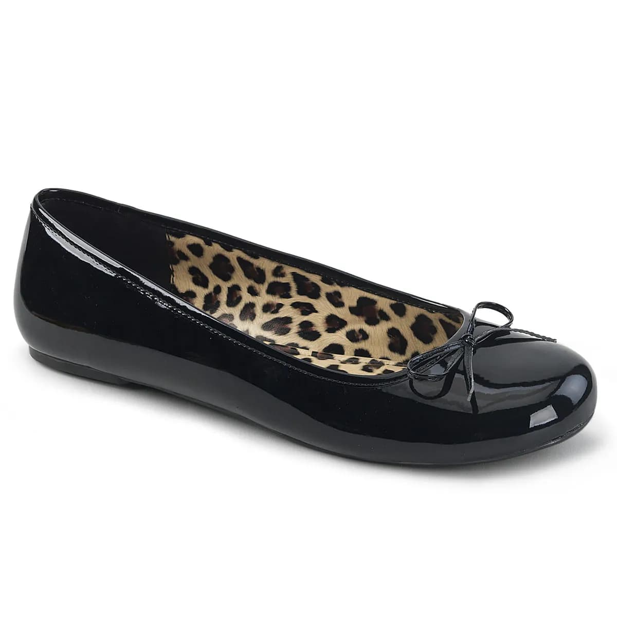 Pleaser Pink Label ANNA-01 Damen Flats Schwarz Lack EU 43