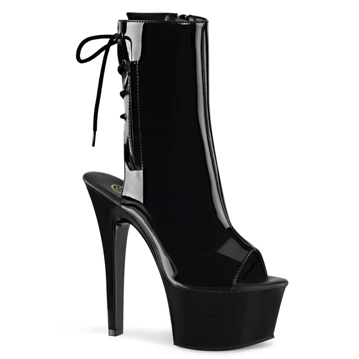Pleaser ASPIRE-1018 Damen Stiefelette Schwarz Lack EU 39