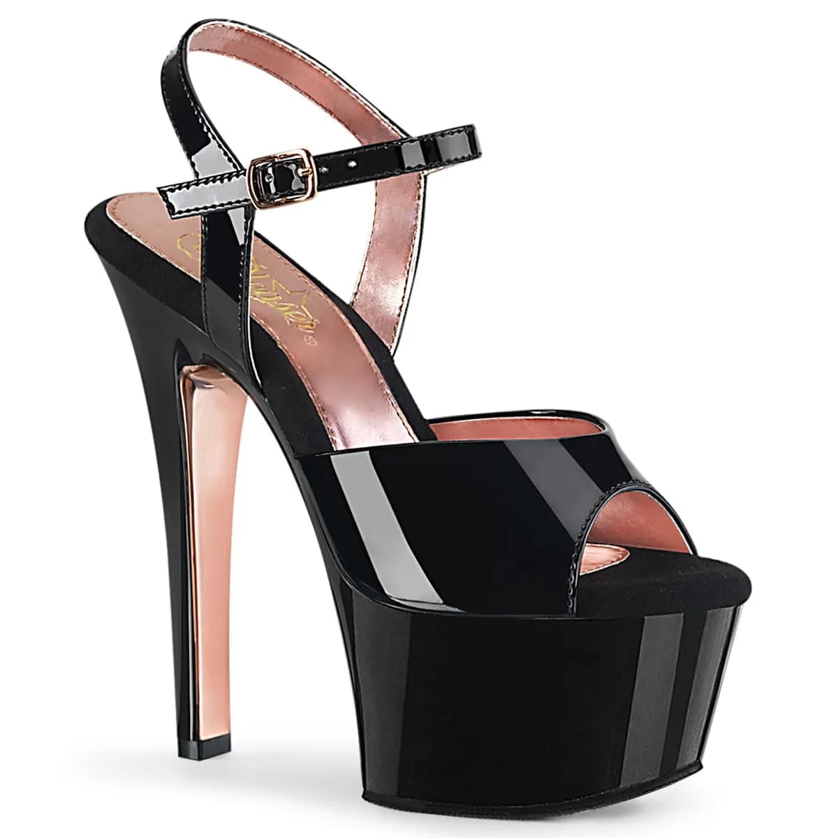 Pleaser ASPIRE-609TT Damen Sandale Schwarz