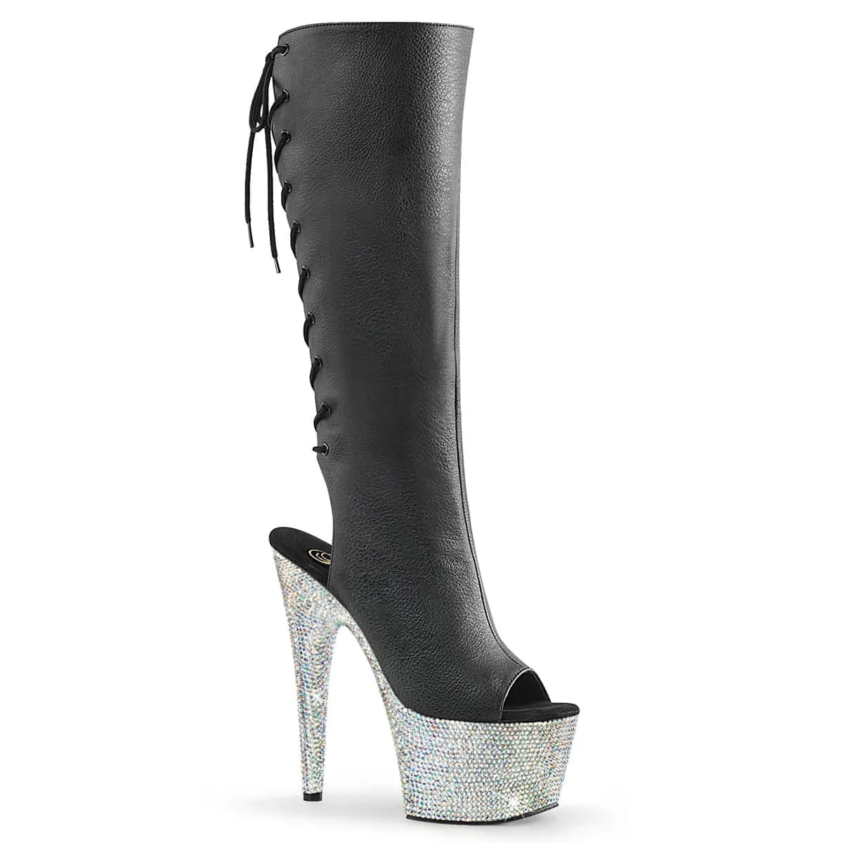 Pleaser BEJEWELED-2018-7 Damen Stiefel Schwarz  EU 39