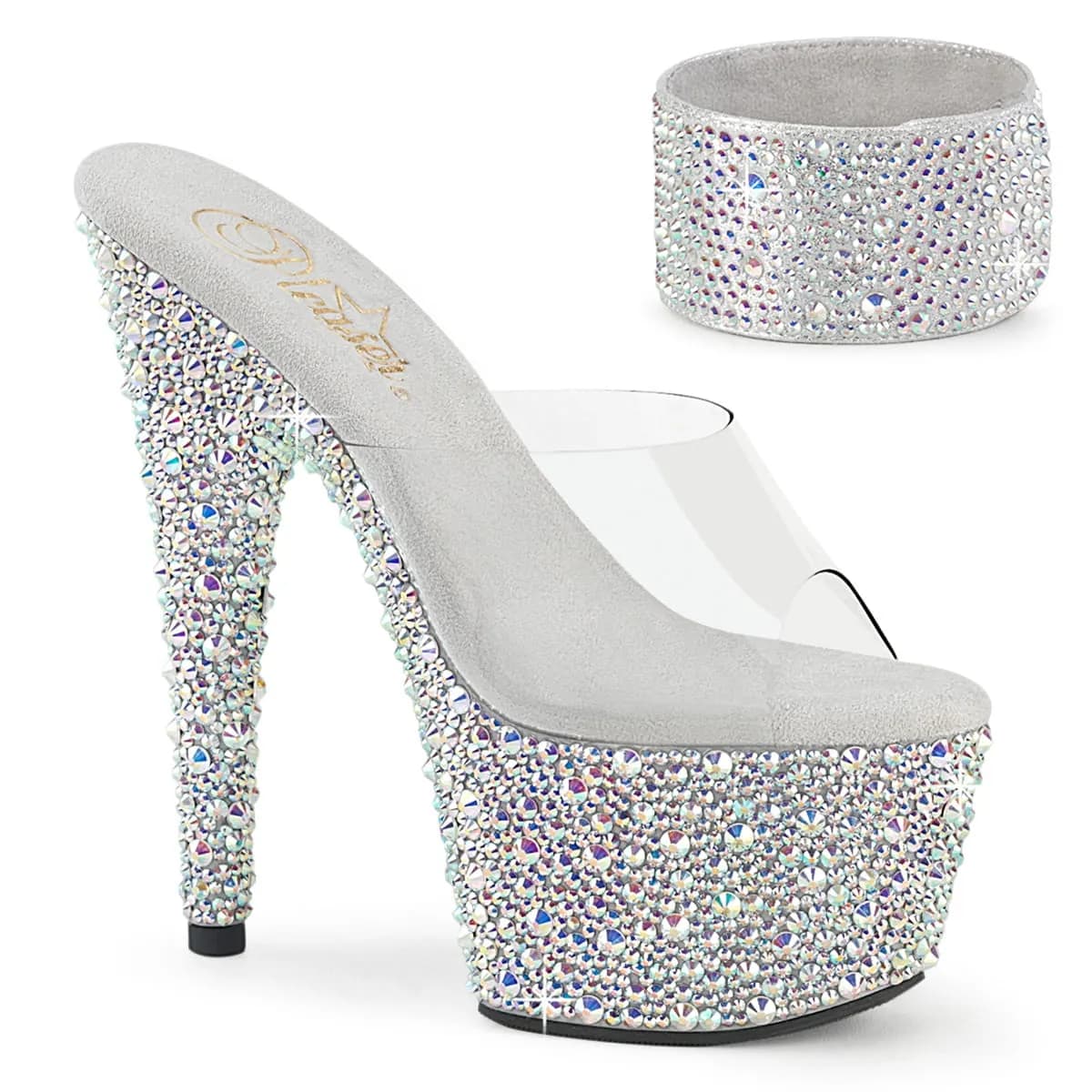 Pleaser BEJEWELED-712MS Damen Slipper Transparent  EU 35