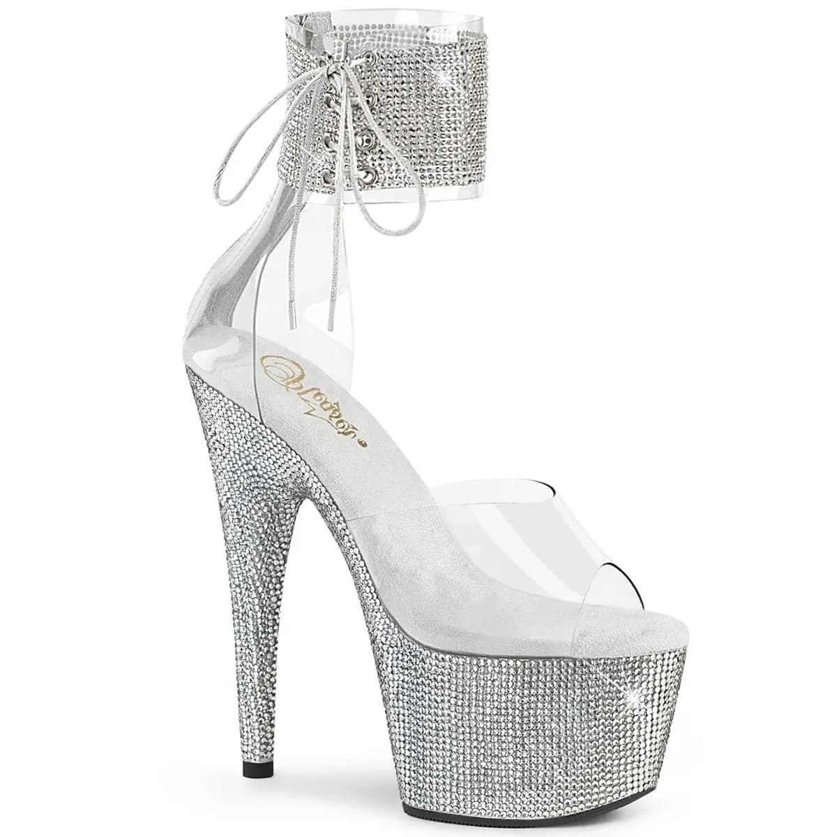 Pleaser BEJEWELED-724RS Damen Sandale Transparent  EU 42